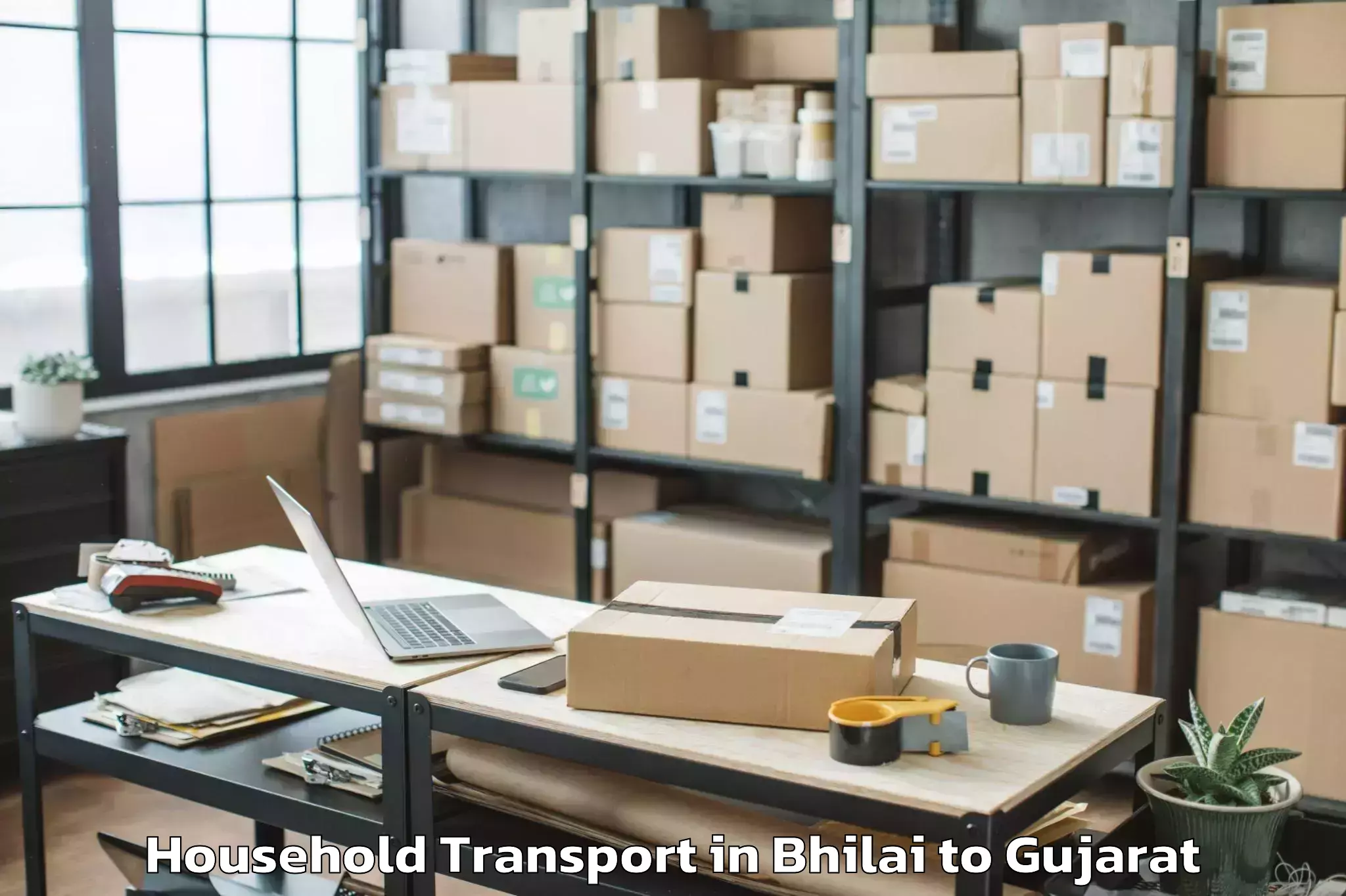 Professional Bhilai to Ahmedabad Airport Amd Household Transport